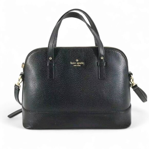 kate spade Handbags - Kate Spade Sadie Dome Satchel Purse Black Learher Double Handle